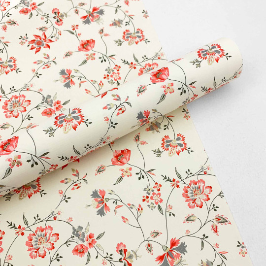Coral Pink Wildflowers Florentine Italian Print Paper ~ Rossi Italy